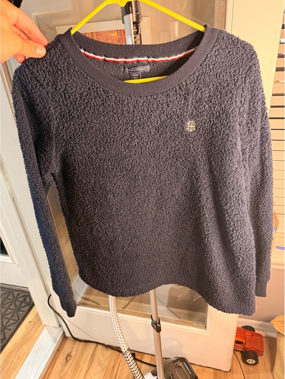 Tommy Hilfiger Men's Navy Textured Long Sleeve Crew Neck Sweater Size S